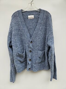 Men's Blue Textured V-Neck Cardigan Sweater - PACSUN